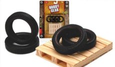 Hobby gear Accessories Set Bancale In Legno + Pneumatici - Pallet + Spare Tyres 1:24 Dřevo Černé