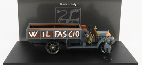 Rio-models Fiat 18bl Truck - W Il Fascio - La Marcia Su Roma 22 Ottobre 1922 With Figures 1:43 Vojenská Šedá