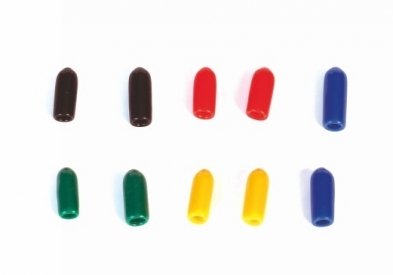 Koncové čepičky na vypínače, barevné, krátké, 10ks.