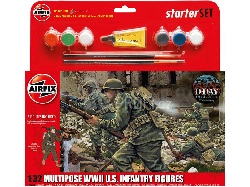 Airfix figurky - WWII U.S. Infantry Multipose (1:32) (set)