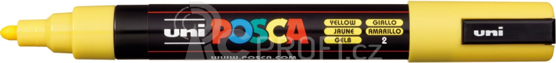 Akrylový popisovač UNI POSCA PC-5M 1,8-2,5mm - žlutá