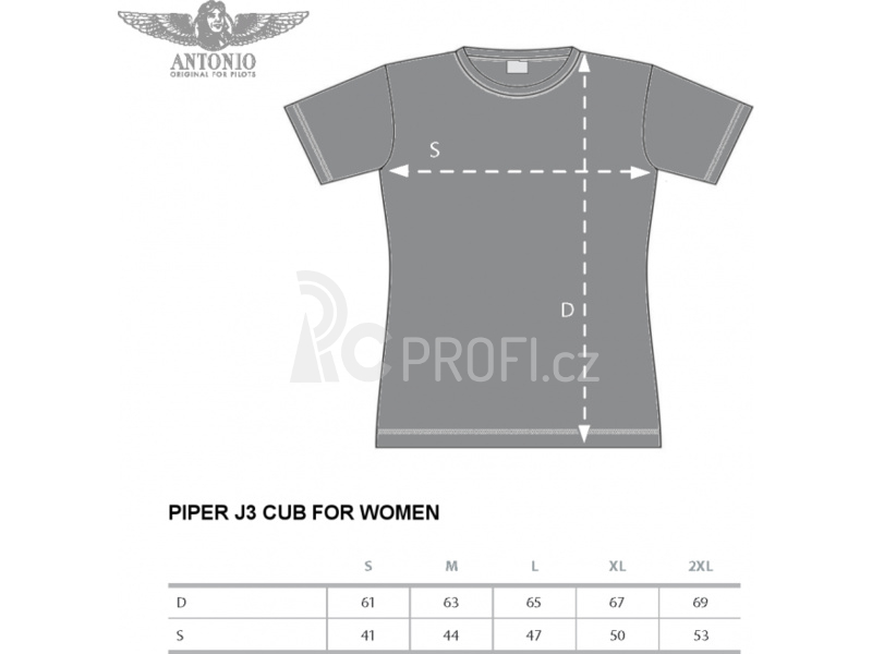 Antonio dámské tričko Piper J-3 Cub XL