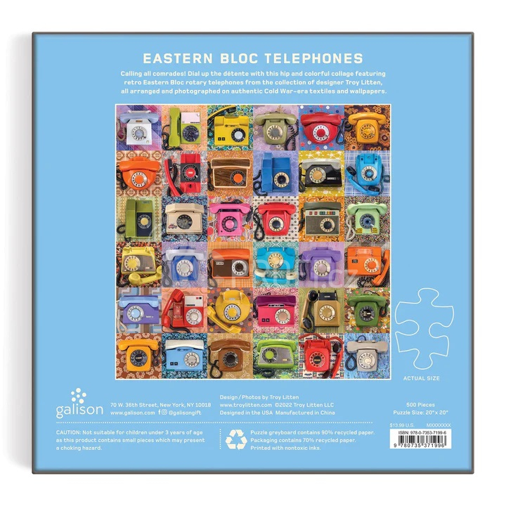Galison Puzzle Troy Litten Eastern Bloc Telephones 500 dílků