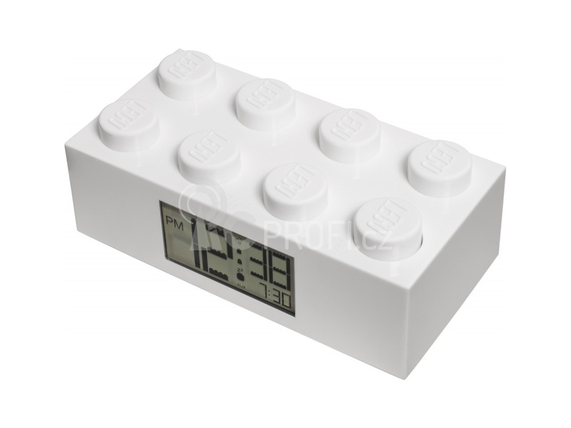 LEGO hodiny s budíkem Brick bílé