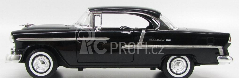 Motor-max Chevrolet Bel Air Cabriolet Closed 1955 1:18 Černá Stříbrná