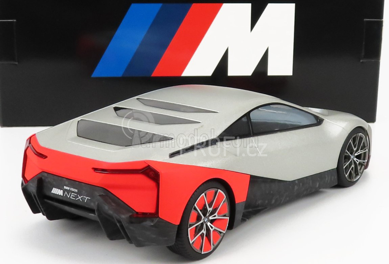 Nzg BMW Vision M Next 2019 1:18 Matná Stříbrná Červená Fluo