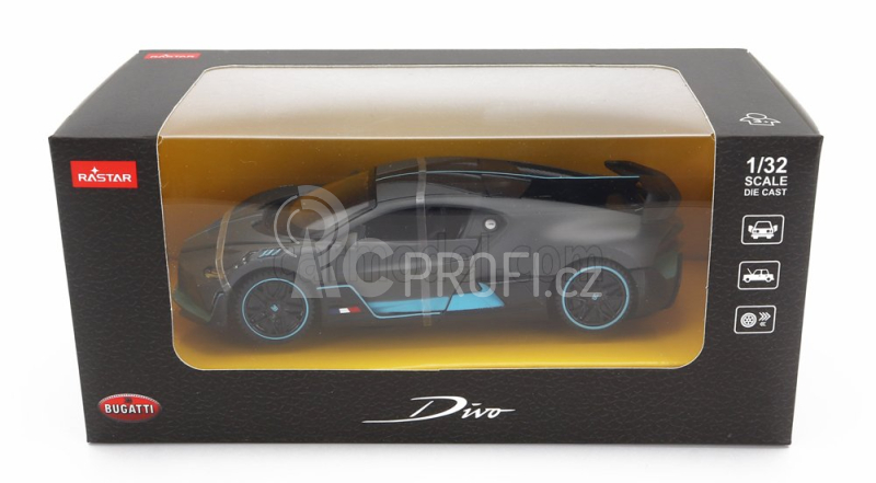 Rastar Bugatti Divo 2018 1:32 Šedá Světle Modrá