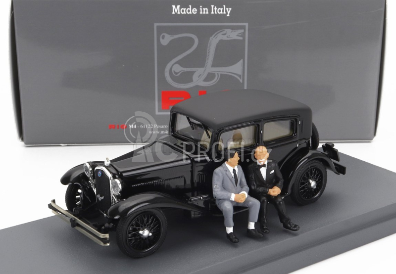 Rio-models Alfa romeo 1750 6c With Gabriele D'annunzio And Tazio Nuvolari Figures 1932 1:43 Black