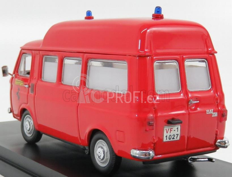 Rio-models Fiat 238 Minibus Tetto Alto 1965 Ambulanza Vigili Del Fuoco Pista Fiorano 1970 1:43 Red