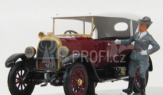 Rio-models Fiat 501 Fiume 1919 + Figures Gabriele D'annunzio 1:43 Bordeaux White