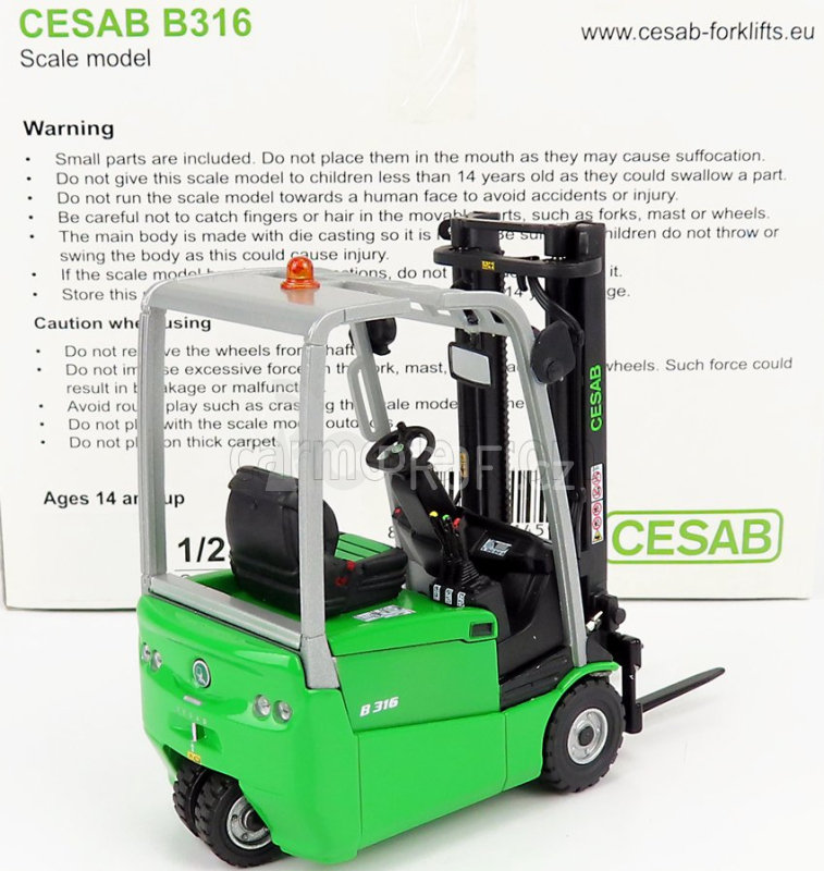 Ros-model Cesab B316 Carrello Elevatore Verticale - Vertical Order Picker 3 Wheels 1:23 Zelená Černá