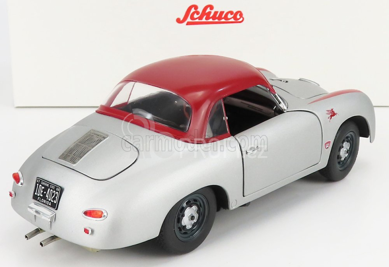 Schuco Porsche 356 Spider Hard-top Closed Outlaw 1952 1:18 Silver Red