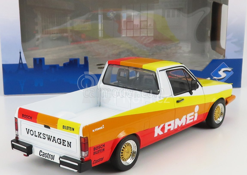Solido Volkswagen Caddy Pick-up Mki  Kamei Tribute 1982 1:18 Oranžová Žlutá Červená