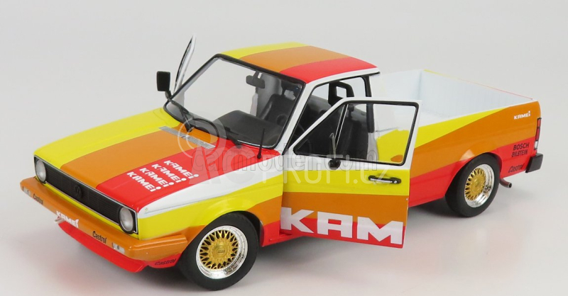 Solido Volkswagen Caddy Pick-up Mki  Kamei Tribute 1982 1:18 Oranžová Žlutá Červená
