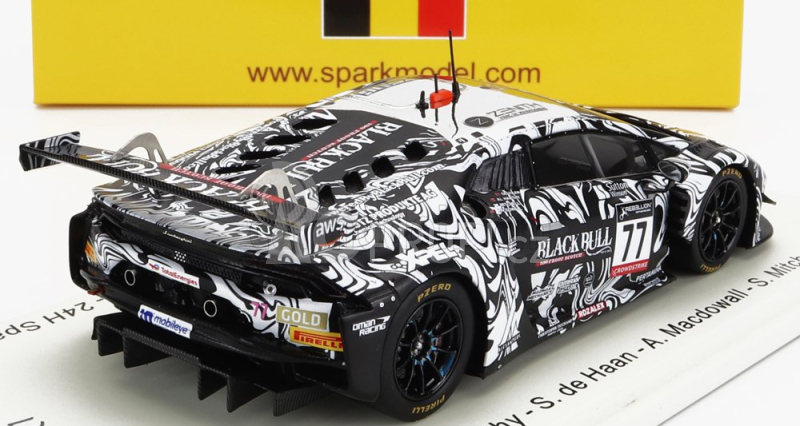 Spark-model Lamborghini Huracan Gt3 Evo Team Barwell Motorsport N 77 24h Spa 2022 A.al Harthy - S.de Haan - A.macdowall - S.mitchell 1:43 Černá Bílá