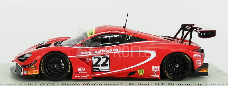 Spark-model Mclaren 720s Gt3 Team Balfe Motorsport N 22 British Gp Championship 2019 S.balfe - R.bell 1:43 Červená Bílá