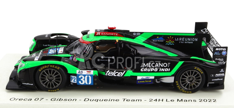Spark-model Oreca Gibson 07 Gk428 4.2l V8 Team Duqueine N 30 24h Le Mans 2022 R.bradley - G.rojas - R.de Gerus 1:43 Zelená Černá