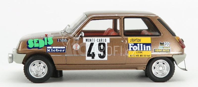 Spark-model Renault R5 Ls N 49 Rally Montecarlo 1975 A.follin - P.bertrand 1:43 Brown