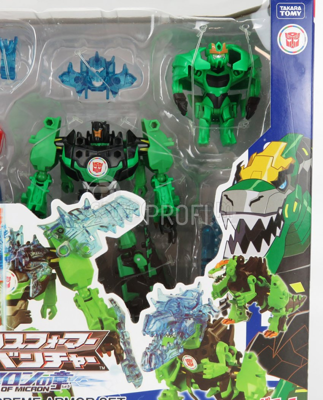 Takara-tomy Takara-tomy Transformers Set 2x Adventure Grimlock + Optimus Prime 1:64 Zelená Černá Modrá