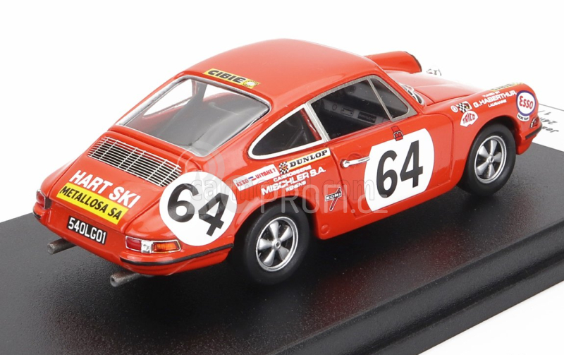 Trofeu Porsche 911s Coupe Team C.haldi N 64 24h Le Mans 1970 Jean Sage - Pierre Greub 1:43 Orange