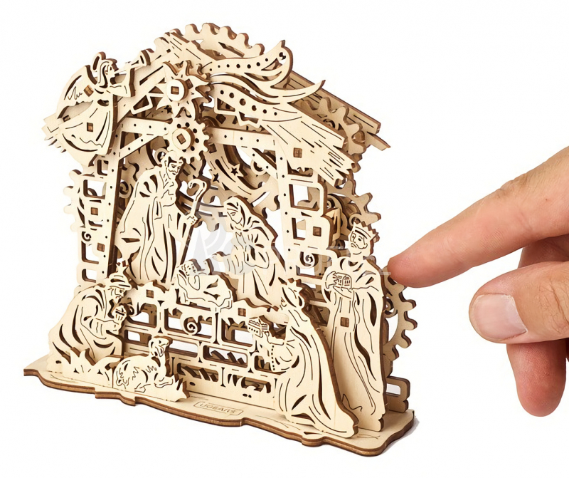 Ugears 3D dřevěné mechanické puzzle Betlém
