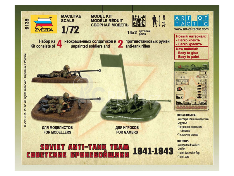 Zvezda figurky - sovětský protitankový tým (1:72)