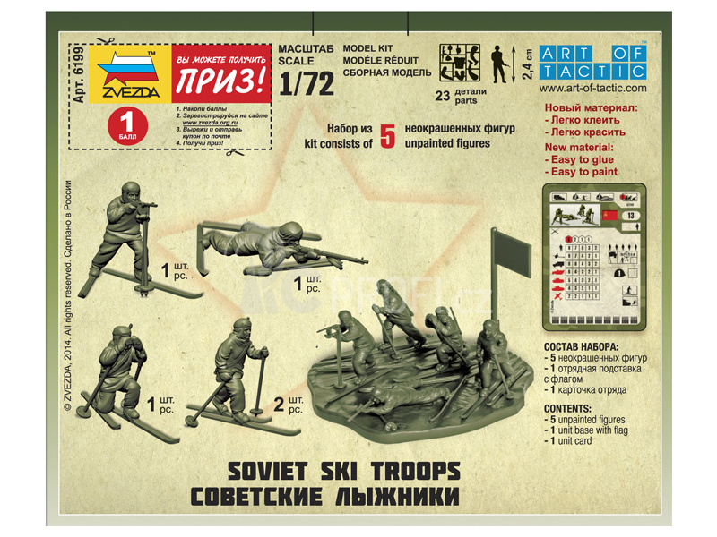 Zvezda figurky Soviet Skiers (1:72)