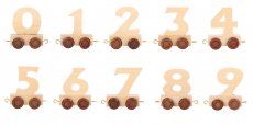 Vláčkodráha - vláček přírodní číslice - 1 ks číslice