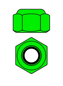 Hliníkové Nylon STOPmatky M2 - zelené - 10 ks.