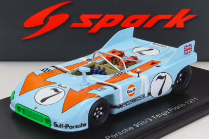 Spark-model Porsche 908/3 Spider N 7 Targa Florio 1971 J.siffert - B.redman 1:43 Světle Modrá