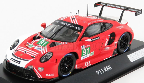 Spark-model Porsche 911 991-2 Rsr Team Porsche Gt N 91 24h Le Mans 2020 R.lietz - G.bruni - F.makowiecki 1:43 Červená Bílá