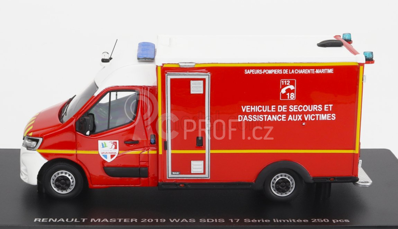 Alerte Renault Master Van Was Sdis 17 Hasičská ambulance 2019 1:43, červená