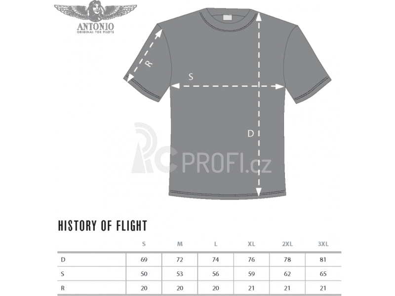 Antonio pánské tričko History of Flight XXL