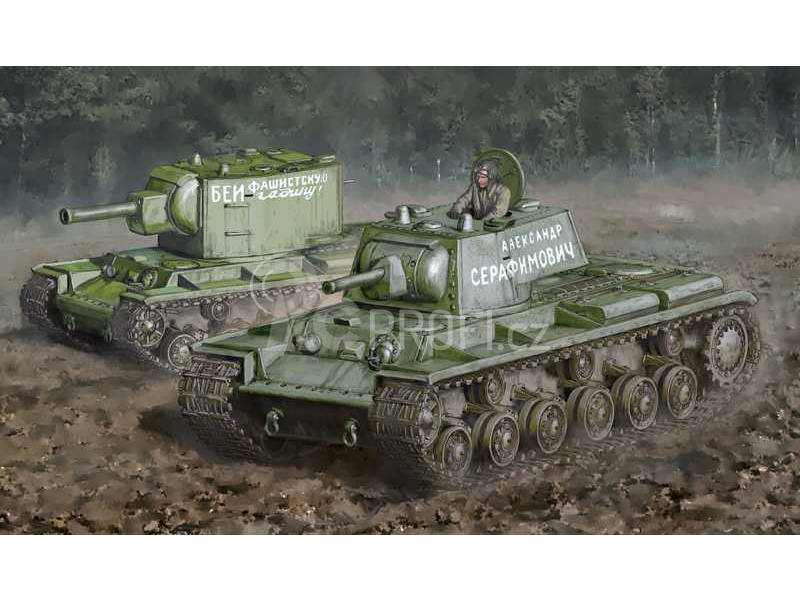 Italeri tank KV1 / KV2 vč. tankisty (1:56)