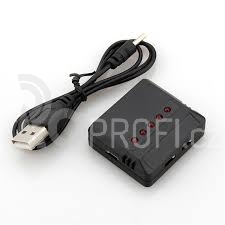 Nabíječka USB 5x slot pro Li-Pol baterie 3.7V, černá