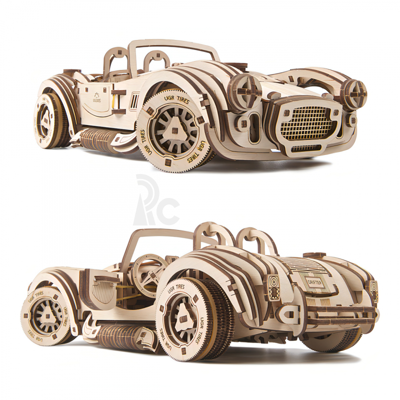 Ugears 3D dřevěné mechanické puzzle Driftující závoďák Cobra