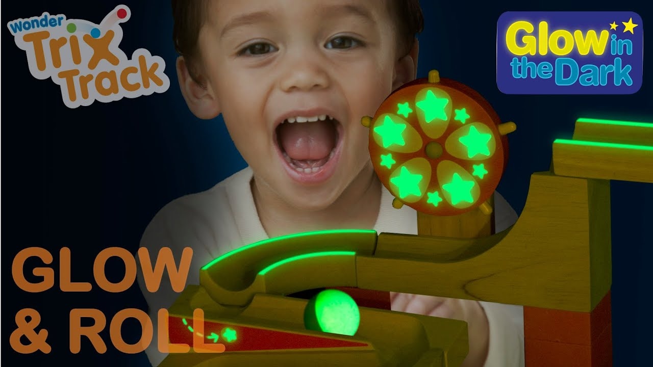 Wonderworld Dřevěná kuličková dráha TRIX - Svítící kolo