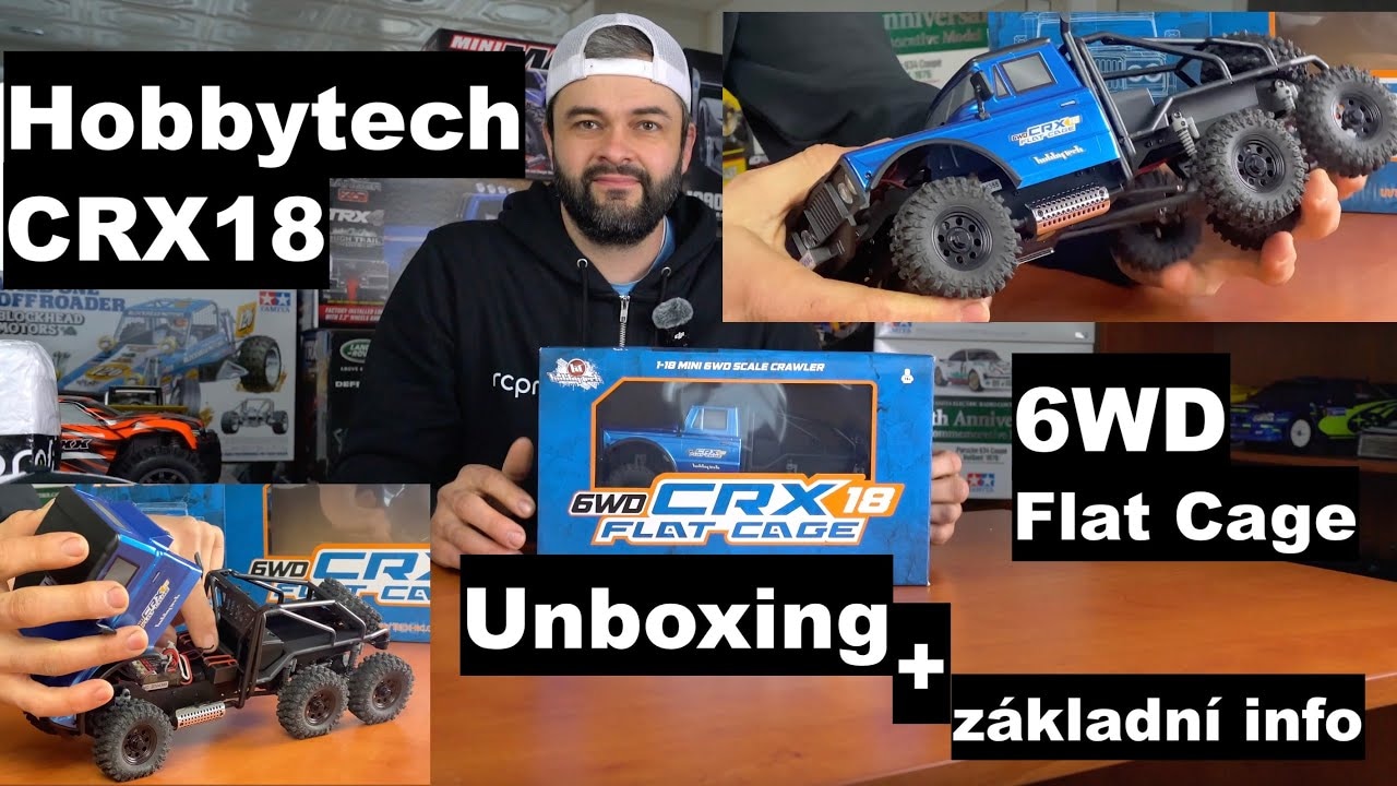 RC auto Hobbytech CRX18 Truck Trial 1/18, 6WD, krátká verze, modrá