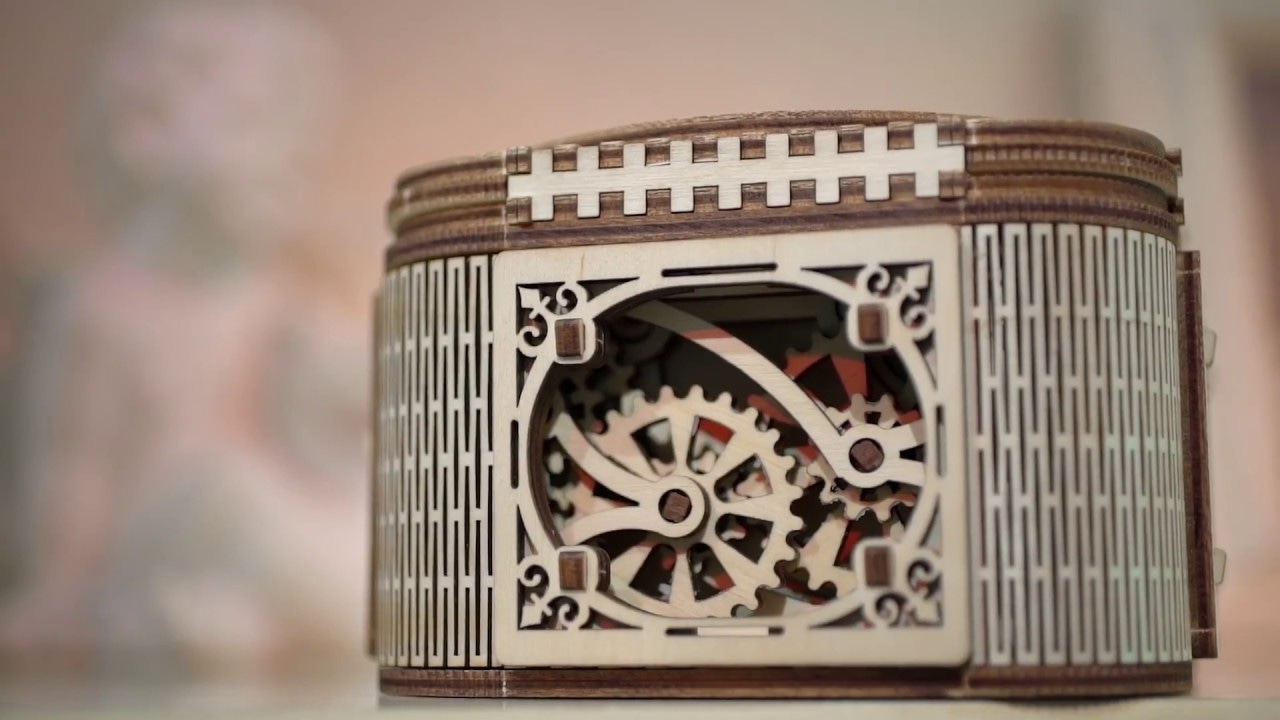 Ugears 3D dřevěné mechanické puzzle Šperkovnice