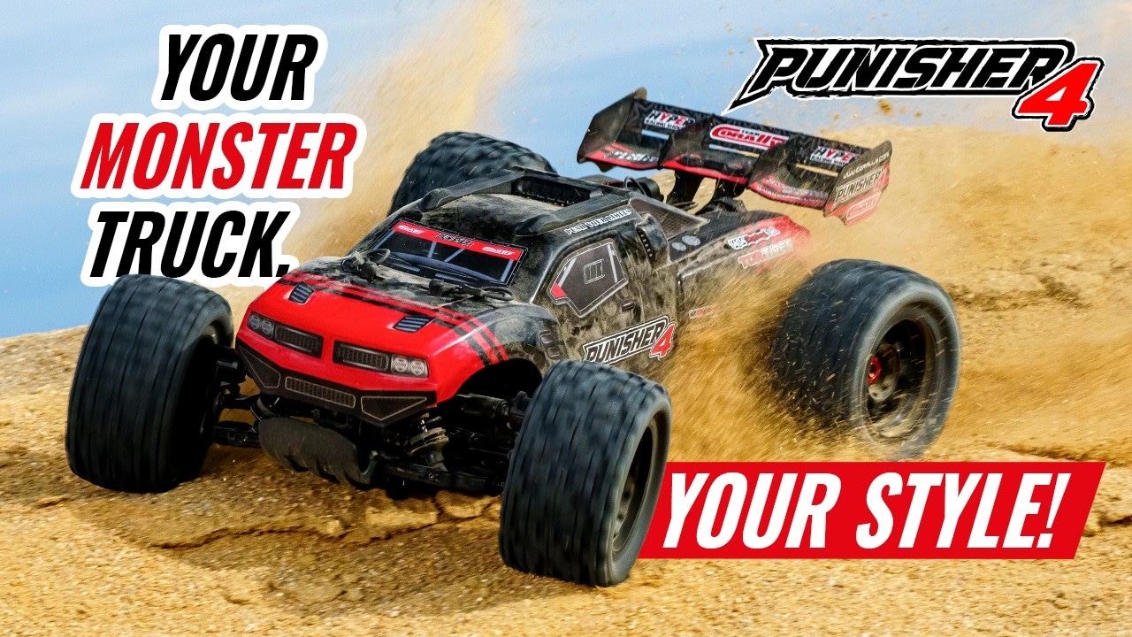 RC auto PUNISHER-4 Monster Truck 4WD 3-4S RTR, modrá