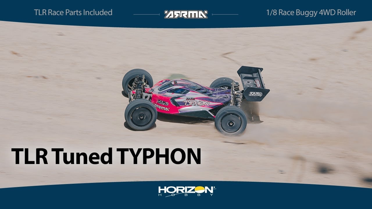 RC auto Arrma Typhon TLR Tuned 1:8 4WD Roller Buggy, růžová/fialová