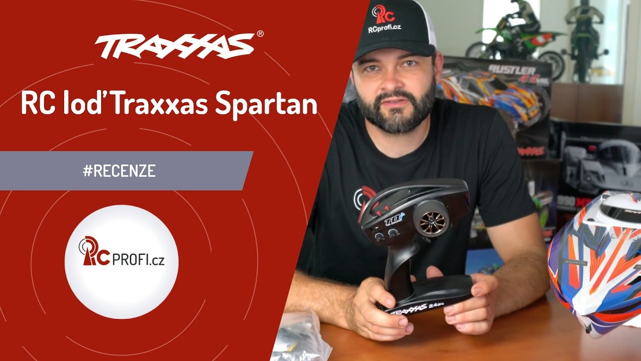 RC loď Traxxas Spartan SR, červená