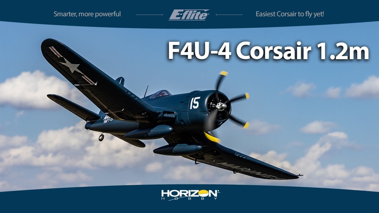 RC letadlo E-flite F4U-4 Corsair 1.2m Smart BNF Basic