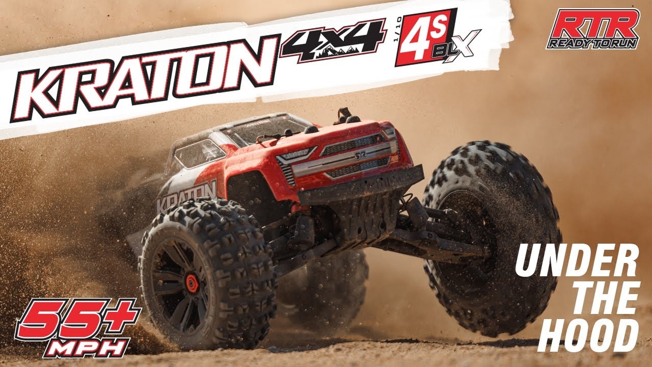 RC auto Arrma Kraton 4S V2 BLX 1:10 4WD RTR, červená