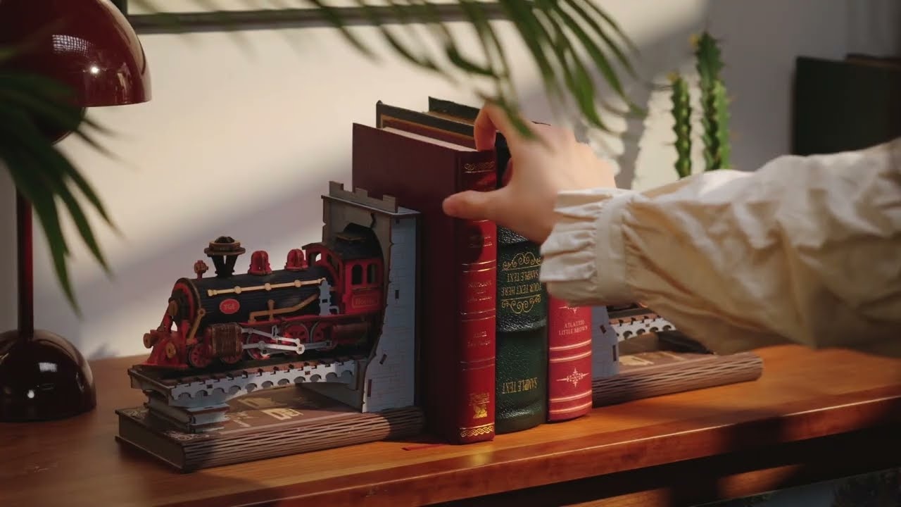 RoboTime 3D skládačka Zarážka na knihy Historický parní vlak