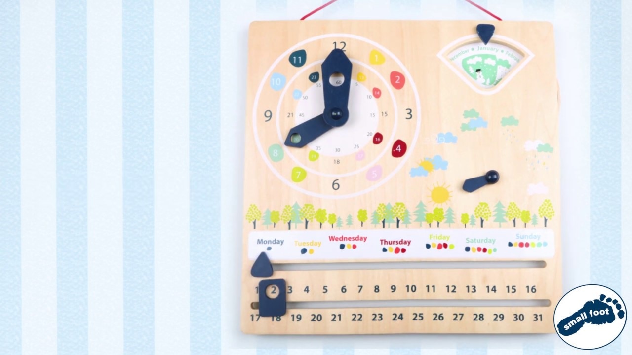 Small Foot Didaktický kalendář s hodinami