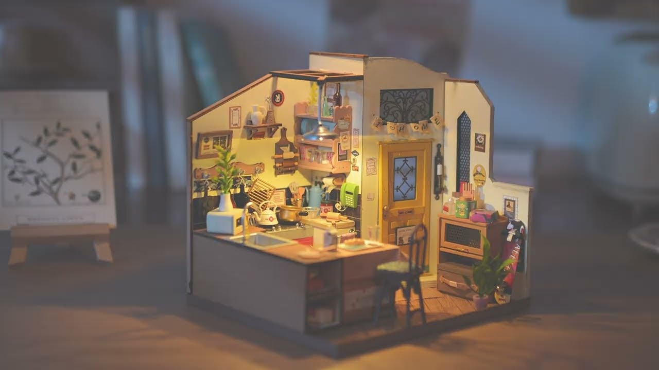 RoboTime 3D Dřevěné puzzle Útulná kuchyně