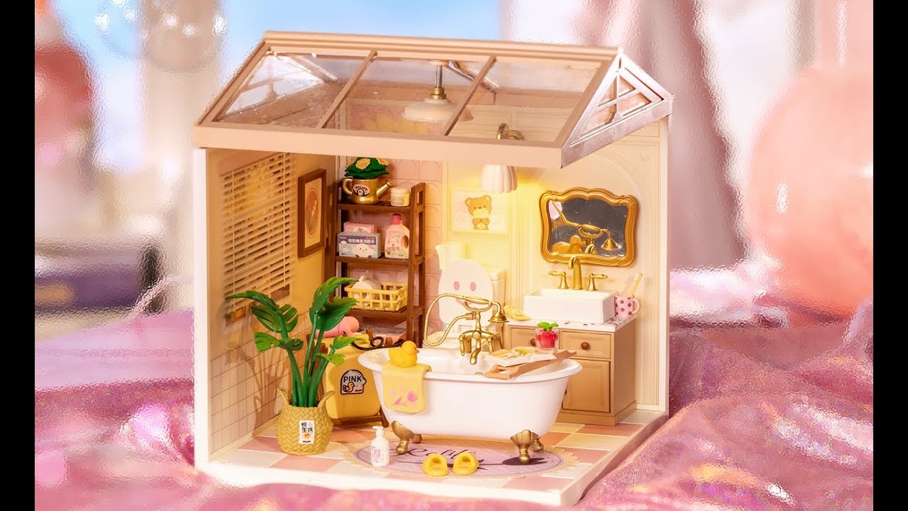 RoboTime Miniatura domečku Dívčí koupelna