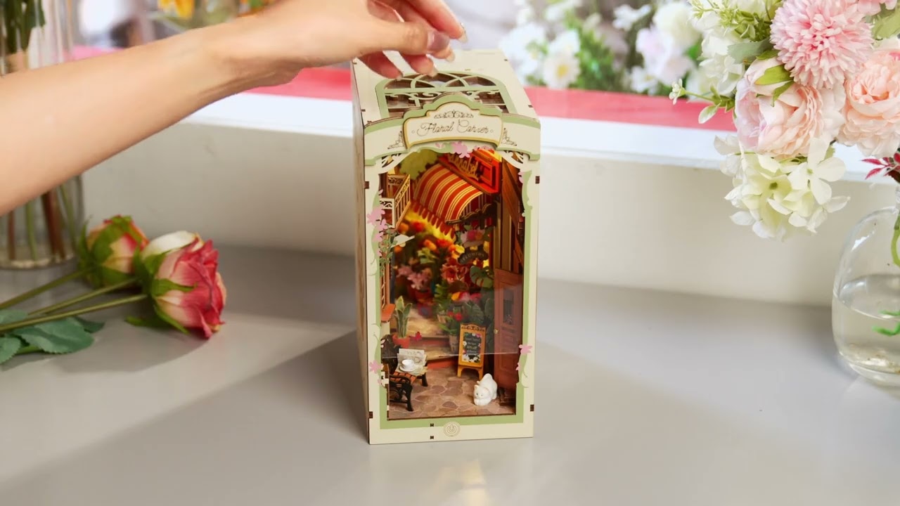 RoboTime 3D skládačka Zarážka na knihy Květinový koutek