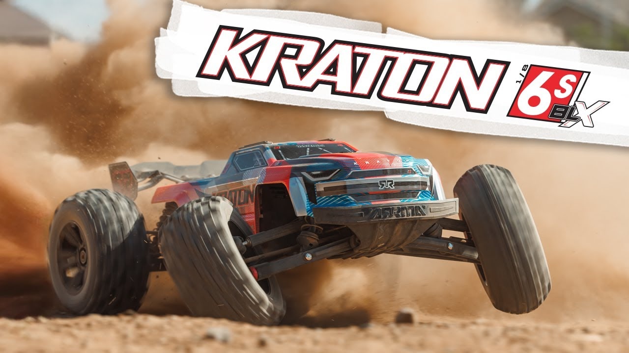 RC auto Arrma Kraton 6S V6 BLX 1:8 4WD RTR, modrá/oranžová